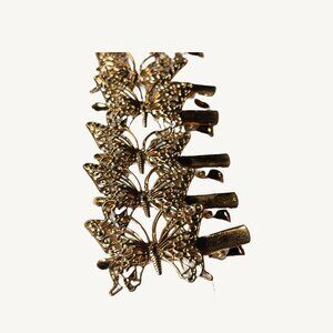 NWT Gold Butterfly Metal Hair Clips